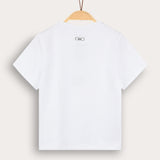 חולצת טי שירט עם רקמה - לבן/ צהוב