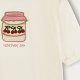 חולצה בשילוב אפליקציה - שמנת