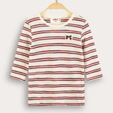 חולצת ואפל פסים - בורדו