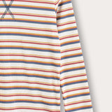 חולצת פסים סיומת ריב - כחול