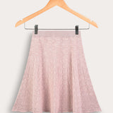 חצאית סריג מתרחבת - ורוד